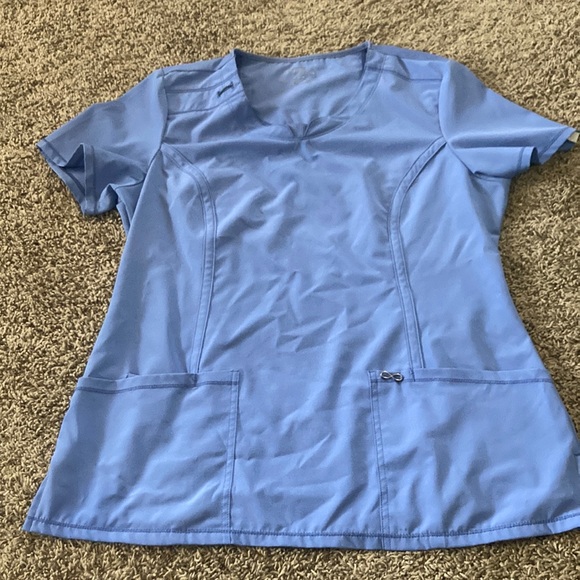 Light Blue Cherokee Infinity Scrub Top Size M - Picture 1 of 3